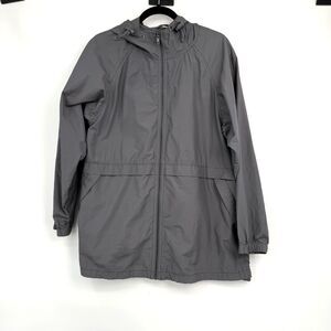 Eileen Fisher Women's M Hooded Anorak Gray Jacket Minimalist Classic